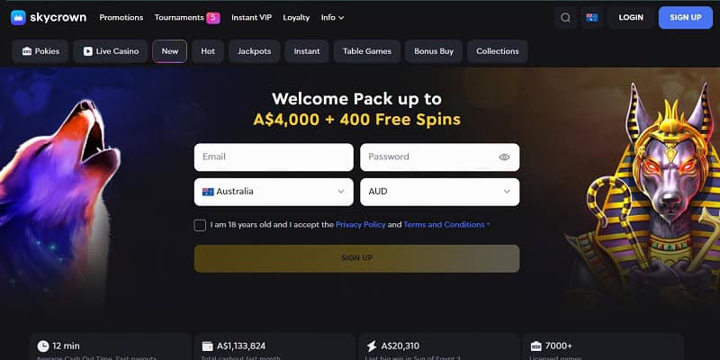 Skycrown Casino AU Bonus